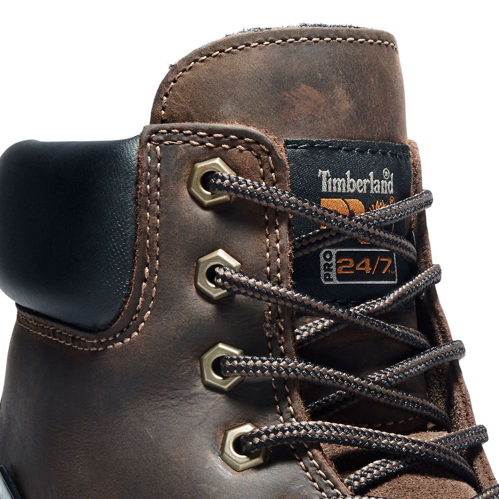 Botas Pro Timberland Argentina Hombre - Pro Direct Attach 6\" Soft Toe - Marrones - RMDZUH-672